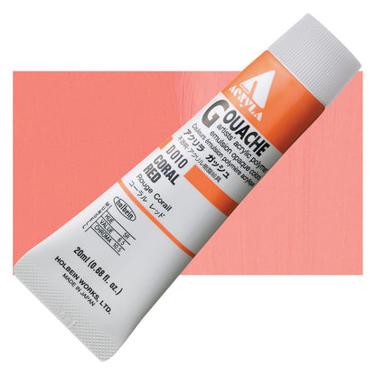 Holbein Acryla Gouache 20ml Tubes - Coral Red by Holbein - K. A. Artist Shop
