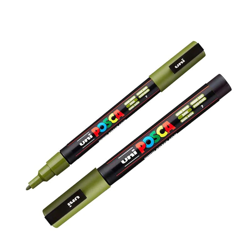 POSCA Acrylic Paint Markers - PC-3M 0.9-1.3mm Bullet Tip - Khaki Green by POSCA - K. A. Artist Shop