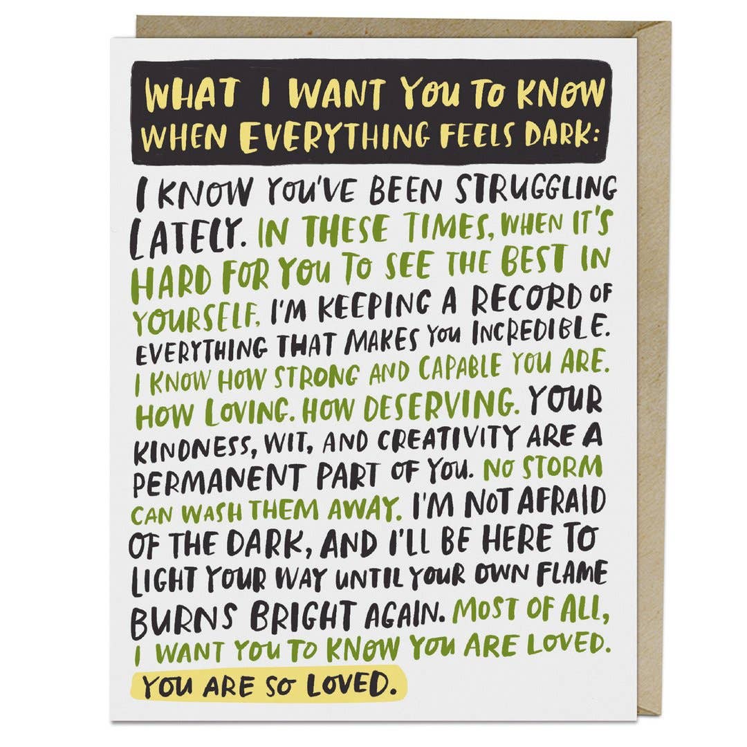 “Everything Dark” Empathy Card by Emily McDowell - by Emily McDowell - K. A. Artist Shop