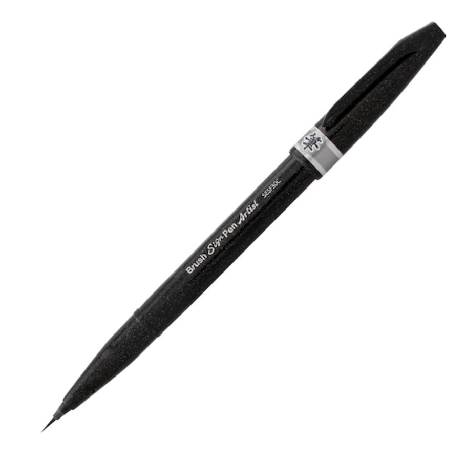 Pentel Sign Pen - Micro Brush Tip - Black - by Pentel - K. A. Artist Shop