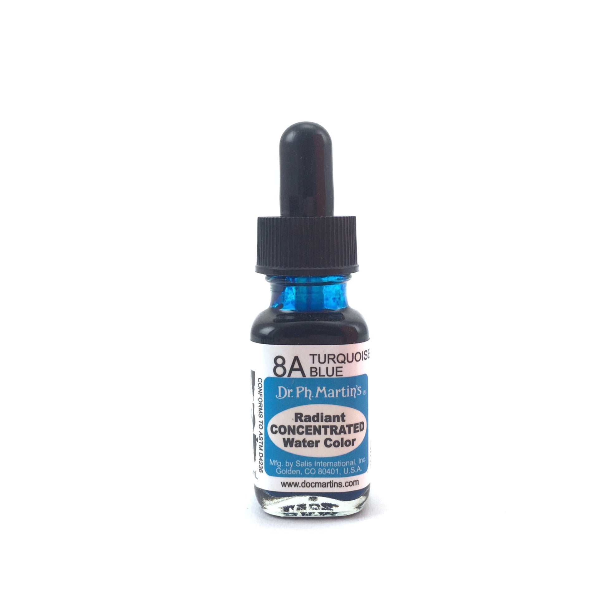 Dr. Ph. Martin's Radiant Concentrated Watercolor - .50 oz. - 8A - Turquoise Blue by Dr. Ph. Martin’s - K. A. Artist Shop