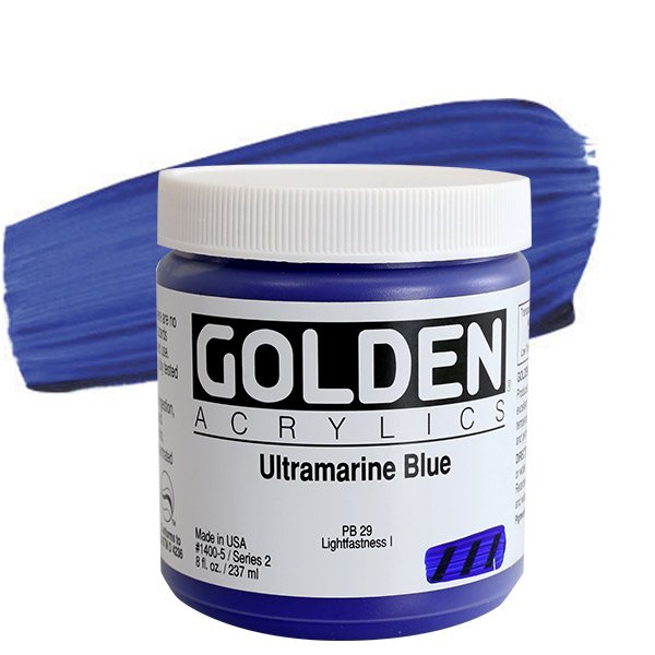 Golden Heavy Body Acrylics - 8 oz. Jar - Ultramarine Blue by Golden - K. A. Artist Shop