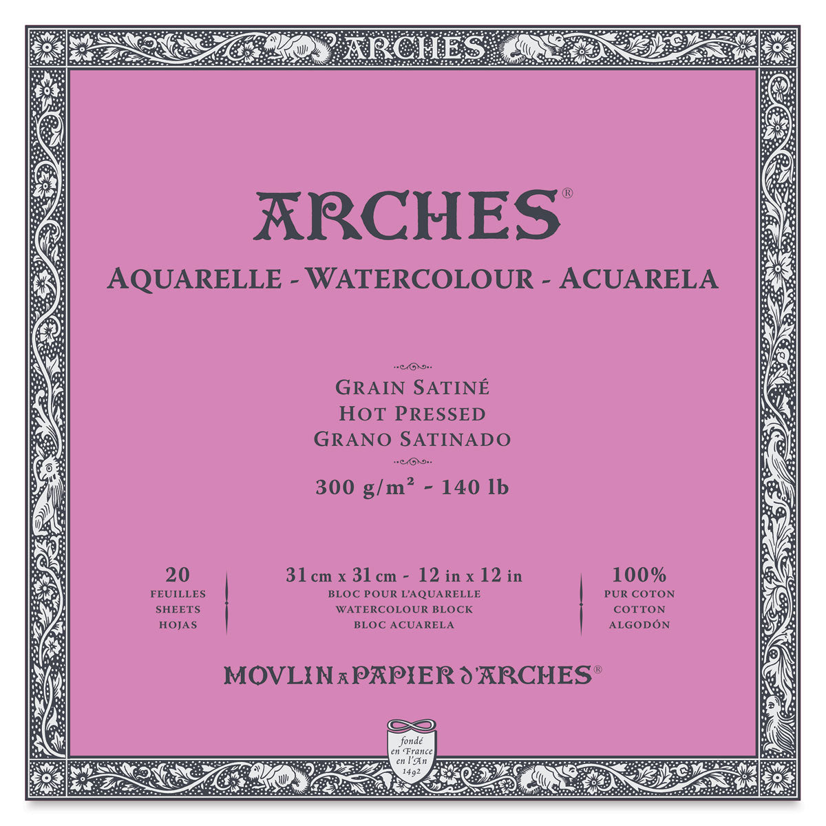 Arches Aquarelle Watercolor Block - Cold Press - 300 gsm - 20 sheets – K.  A. Artist Shop