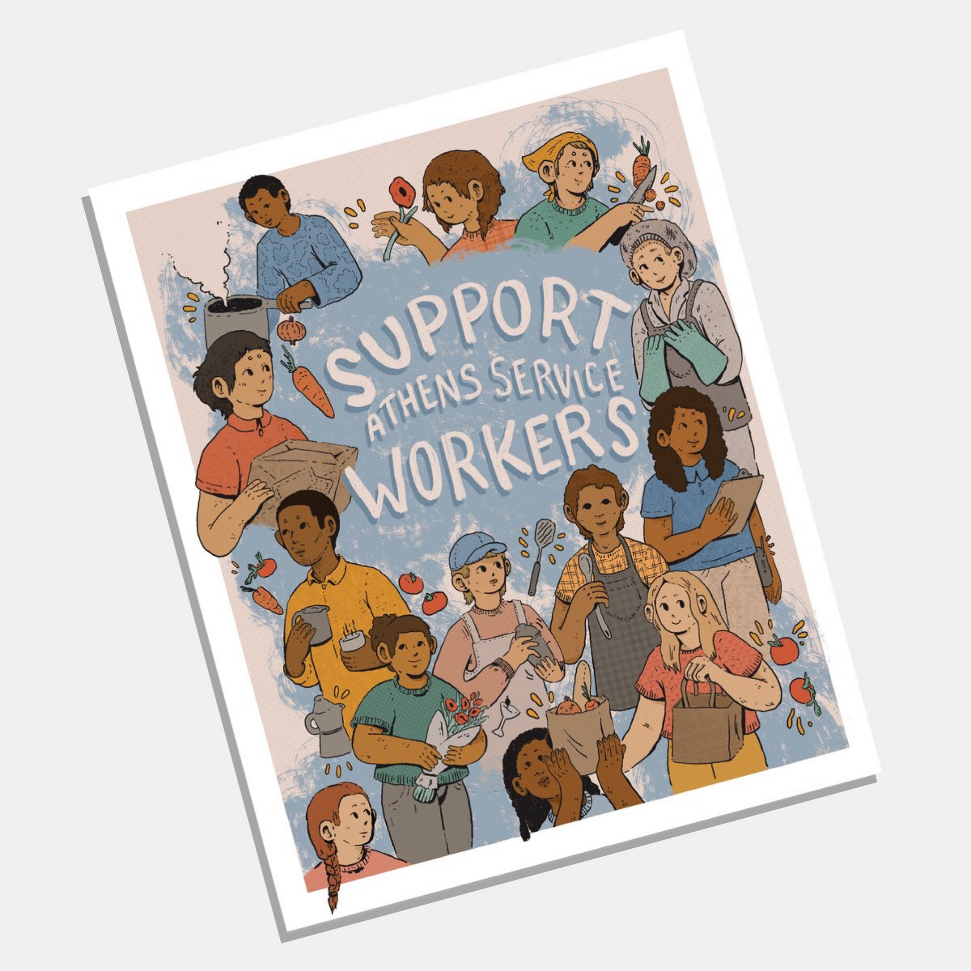 Athens Banner Project: Archival Print of "Support Athens Service Workers" by Klée Schell - by Klée Schell - K. A. Artist Shop