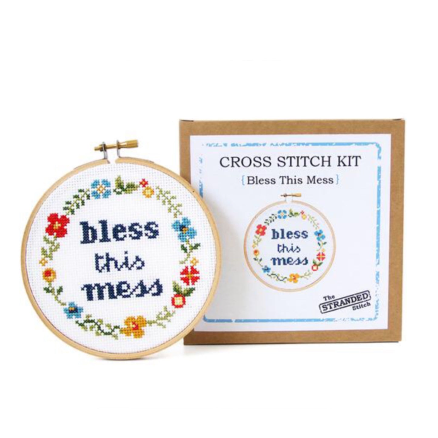 "Bless This Mess" DIY Cross Stitch Kit - by The Stranded Stitch - K. A. Artist Shop
