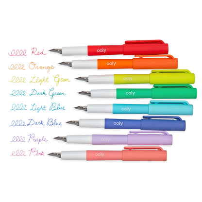EYEYE 8 Colored Disposable Fountain Pens for Writing 8 Assorted Color –  WoodArtSupply