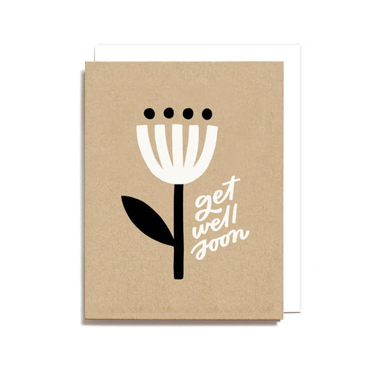 "Get Well Soon" Minimal Flower Card by Worthwhile Paper - by Worthwhile Paper - K. A. Artist Shop