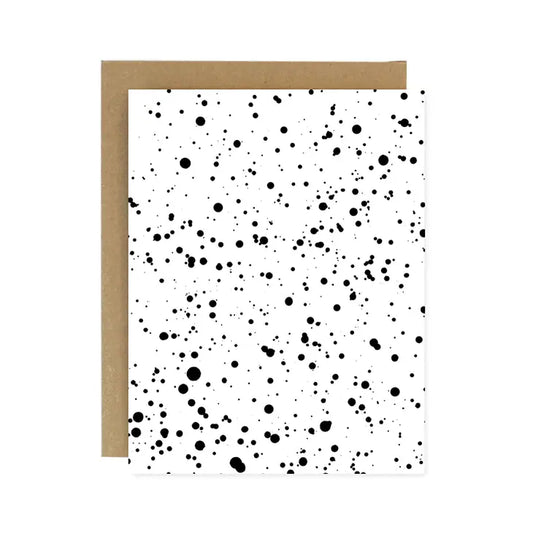 Tarjeta con patrón de salpicaduras de Worthworthy Paper