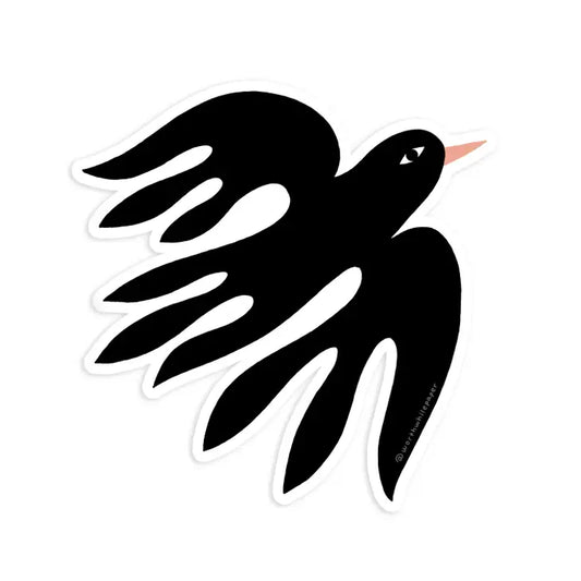 "Black Bird" Die Cut Sticker by Worthwhile Paper