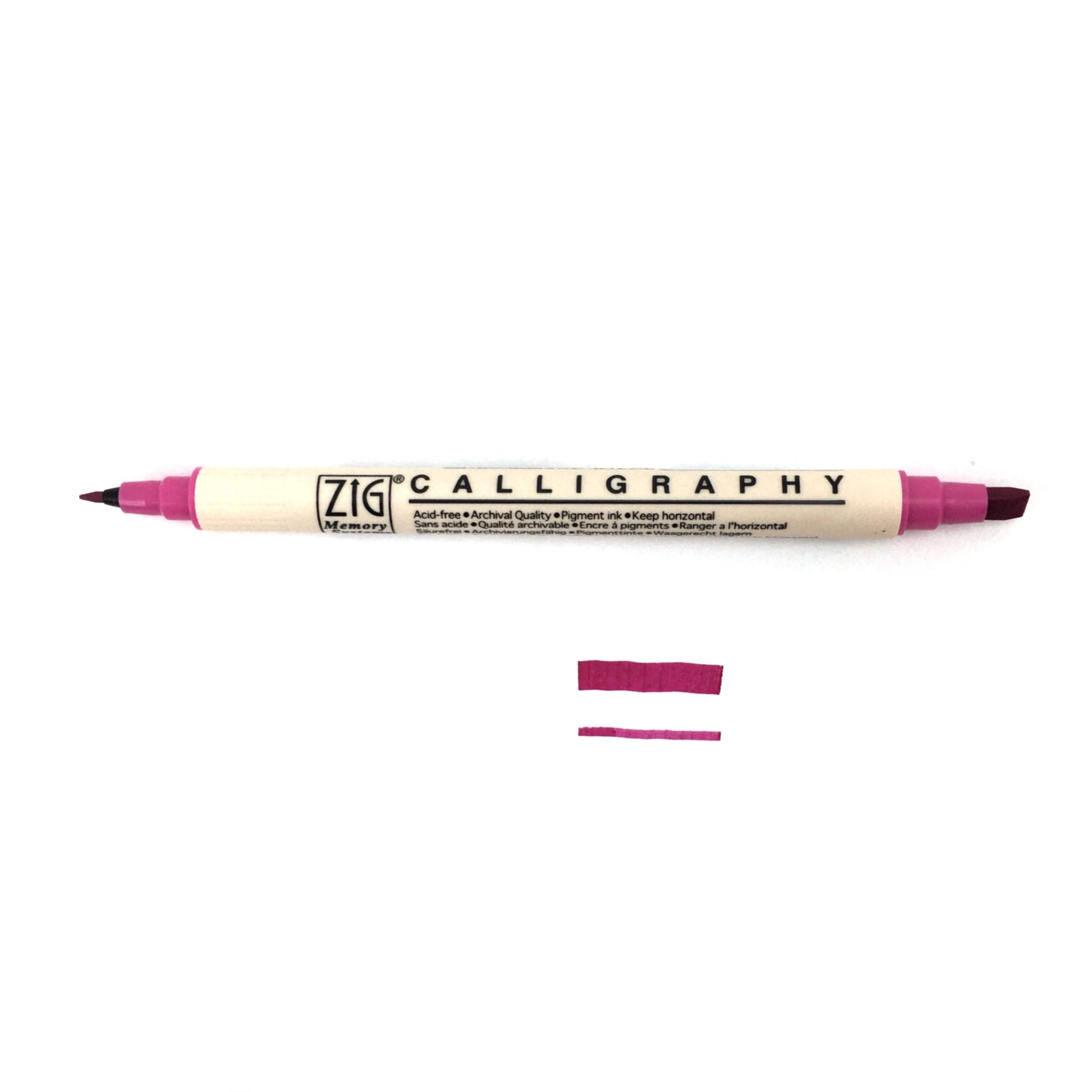 Kuretake Zig Calligraphy Double-Sided Markers - Matte - 025 - Pure Pink by Kuretake - K. A. Artist Shop