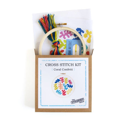 "Coral Confetti" DIY Cross Stitch Kit - by The Stranded Stitch - K. A. Artist Shop