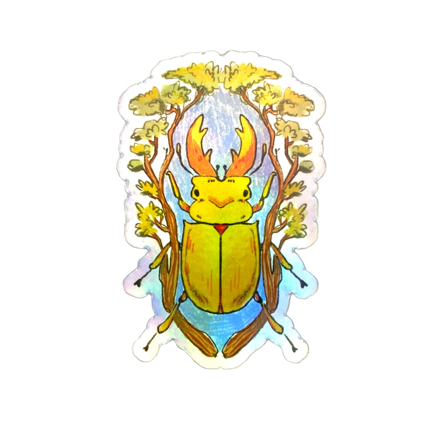 Holographic Beetle Sticker by Lois Songster - by Lois Songster - K. A. Artist Shop