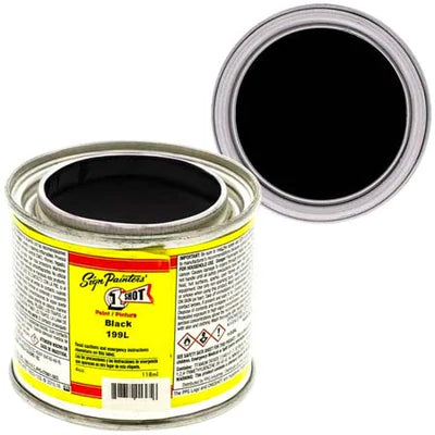 1 Shot Lettering Enamel Paint - 4 oz. - Lettering Black by 1 Shot - K. A. Artist Shop