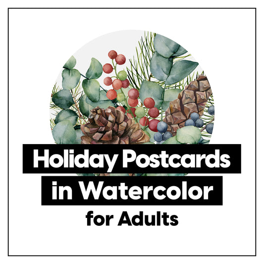 Holiday Postcards in Watercolor • 1-Day Painting Workshop - by K. A. Artist Shop Classroom - K. A. Artist Shop