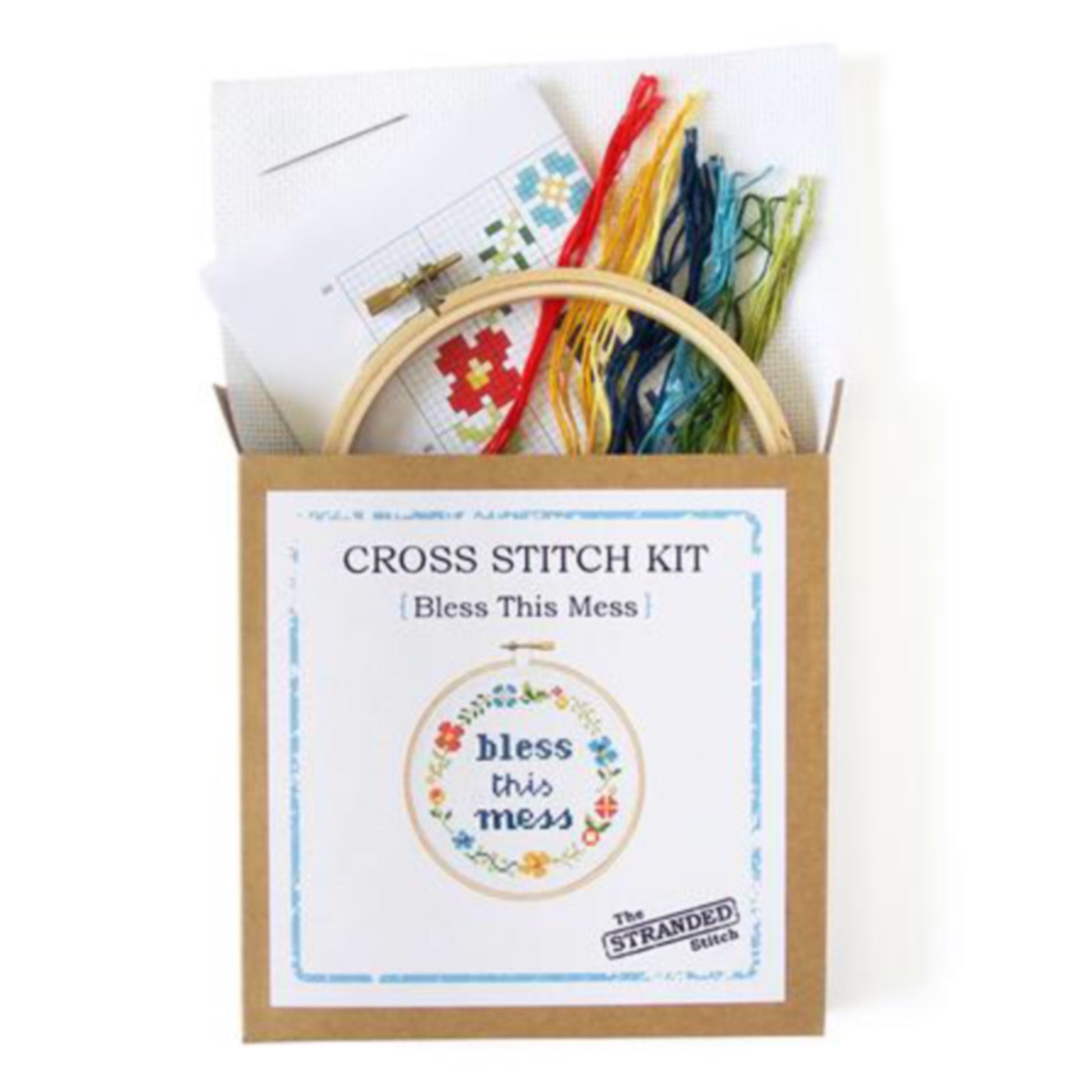 "Bless This Mess" DIY Cross Stitch Kit - by The Stranded Stitch - K. A. Artist Shop