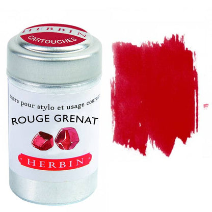 Herbin Fountain Pen Ink Cartridges - Tin of 6 - Rouge Grenat (Garnet Red) by Herbin - K. A. Artist Shop