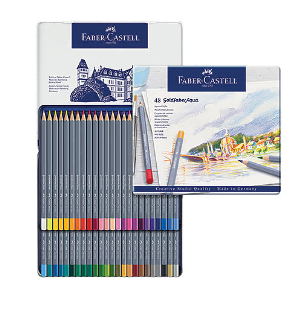 Faber-Castell Goldfaber Aqua Watercolor Pencil Set - 48-Color Tin Set - by Faber-Castell - K. A. Artist Shop