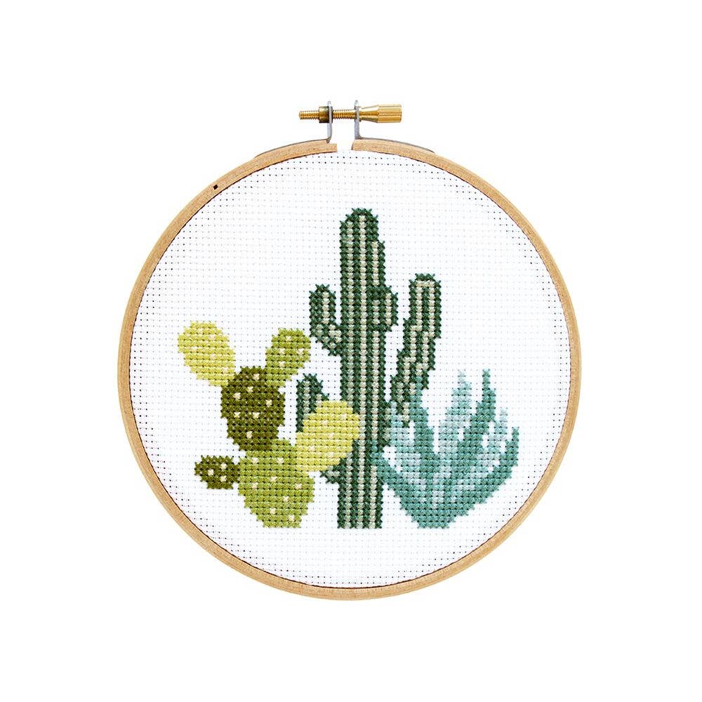 "Desert Cacti" DIY Cross Stitch Kit - by The Stranded Stitch - K. A. Artist Shop