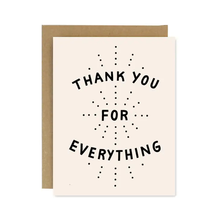 Tarjeta "Gracias por todo" de Worthworthy Paper