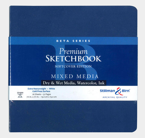 Beta Series Premium Mixed Media Sketchbook - Cold Pressed Surface - 7.5 x 7.5 inches by Stillman & Birn - K. A. Artist Shop