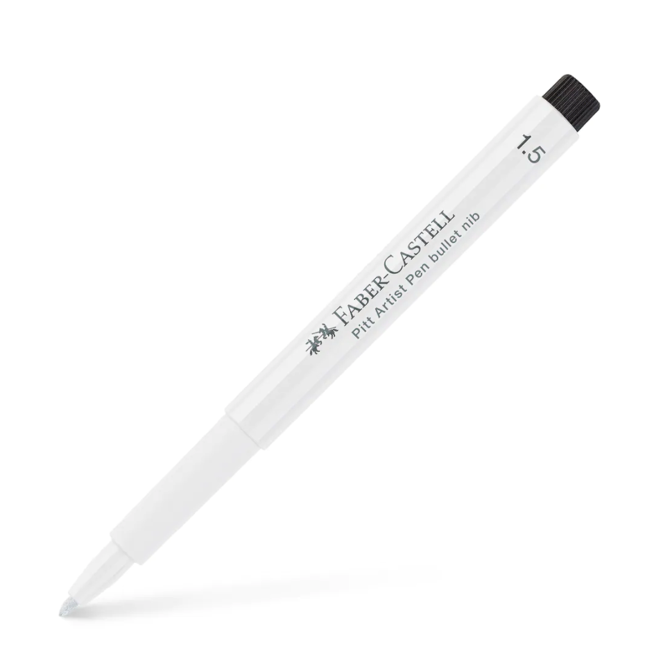 Faber-Castell Pitt Artist Pen - White Bullet Nib (1.5mm) - by Faber-Castell - K. A. Artist Shop