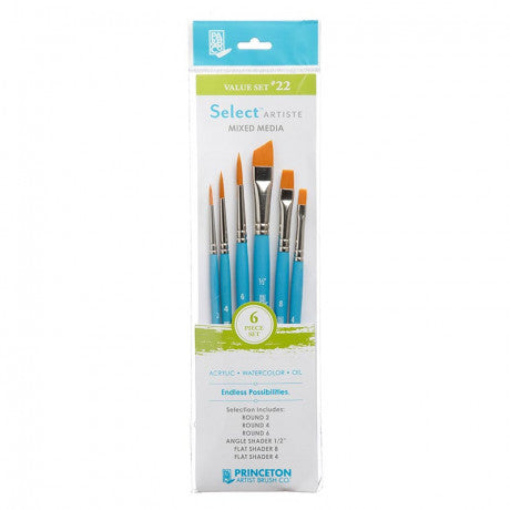 Princeton Select Artiste Mixed Media Paintbrush Sets - Value Set #22 (6 piece) by Princeton Art & Brush Co - K. A. Artist Shop