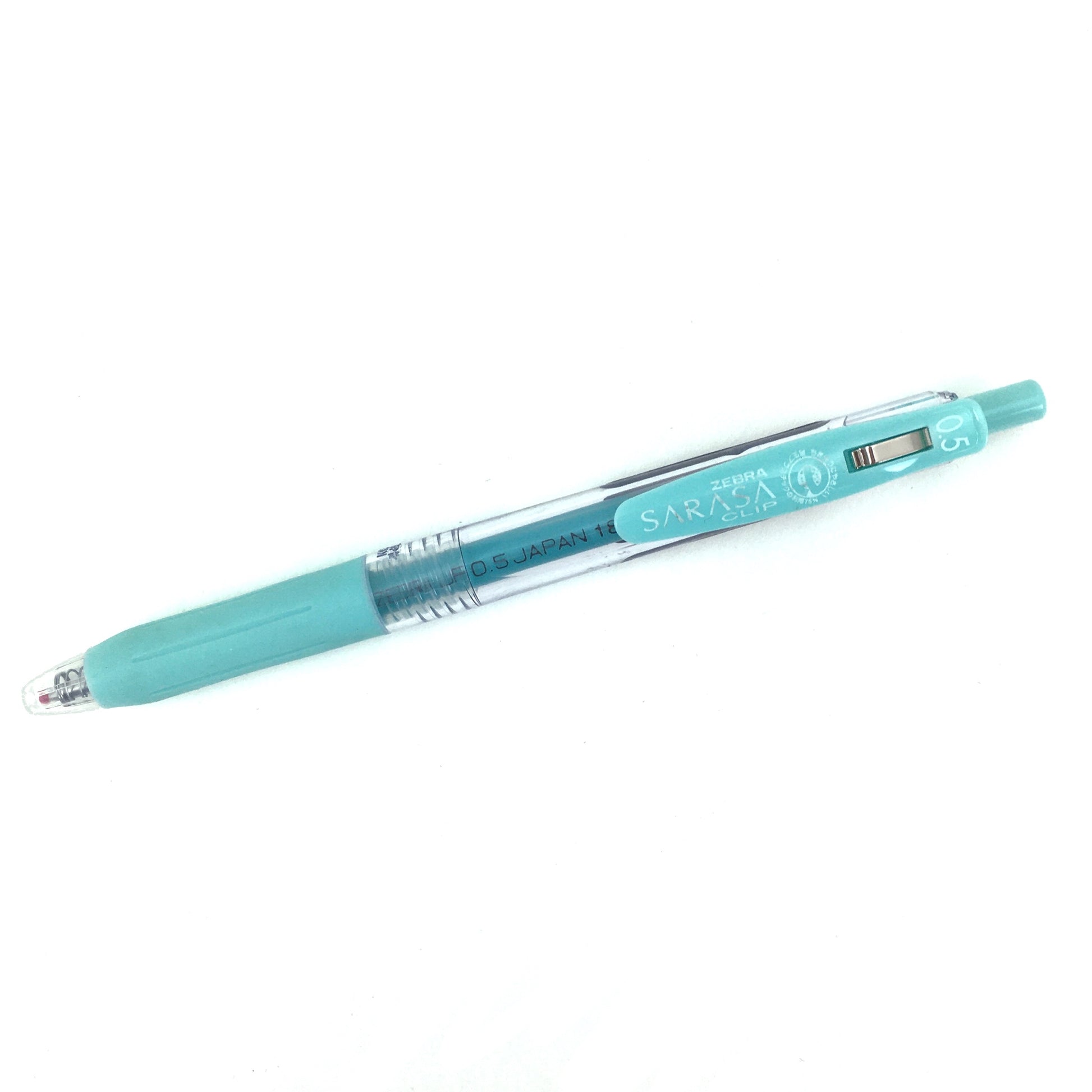 Sarasa Clip Retractable Gel Pens - Milky Blue Green - 0.5mm by Zebra - K. A. Artist Shop