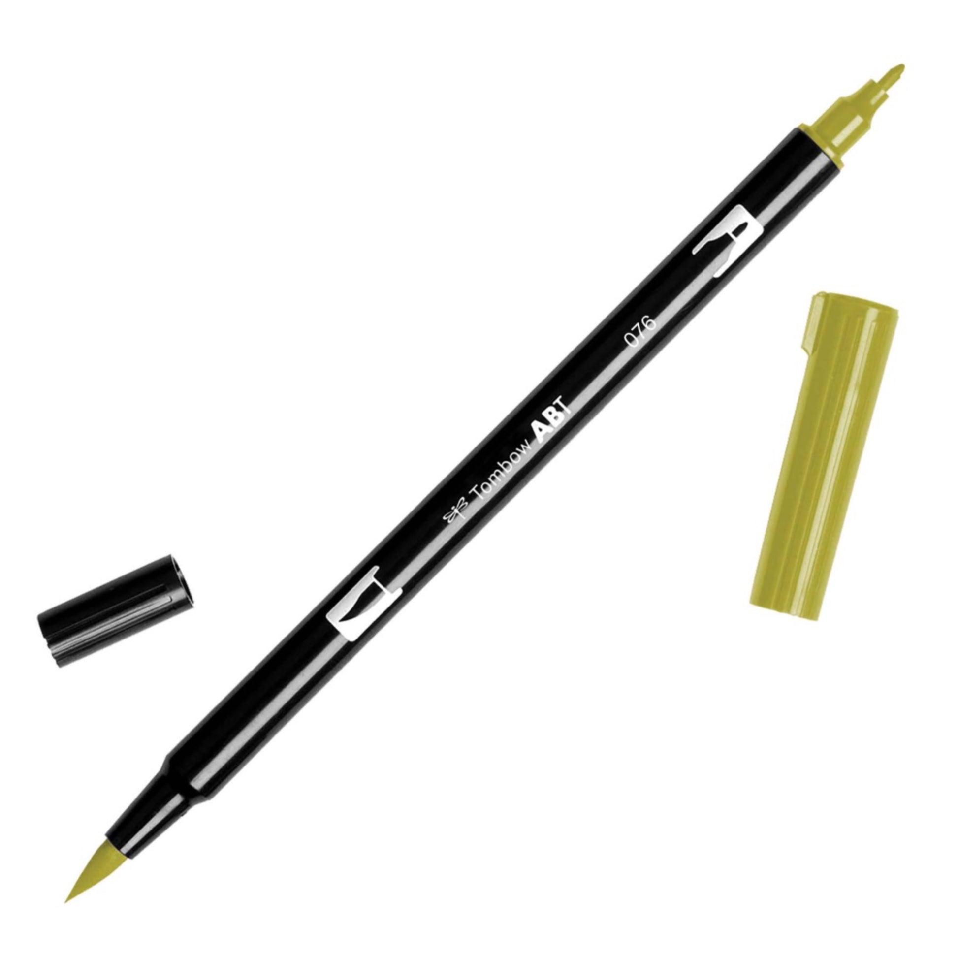 Tombow Dual Brush Pens - Individuals - 076 Green Ochre by Tombow - K. A. Artist Shop