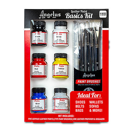 Angelus Acrylic Leather Paint 1 oz. Basics Kit - by Angelus - K. A. Artist Shop
