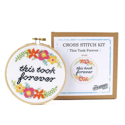 "This Took Forever" DIY Cross Stitch Kit - by The Stranded Stitch - K. A. Artist Shop