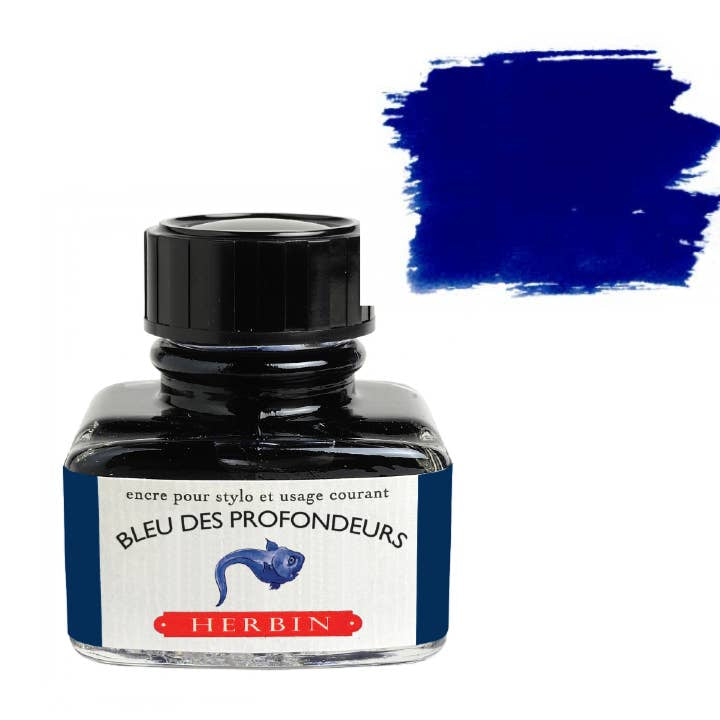Herbin Fountain Ink Bottle - 30 ml - Bleu des Profondeurs (Deep Sea Blue) by Herbin - K. A. Artist Shop