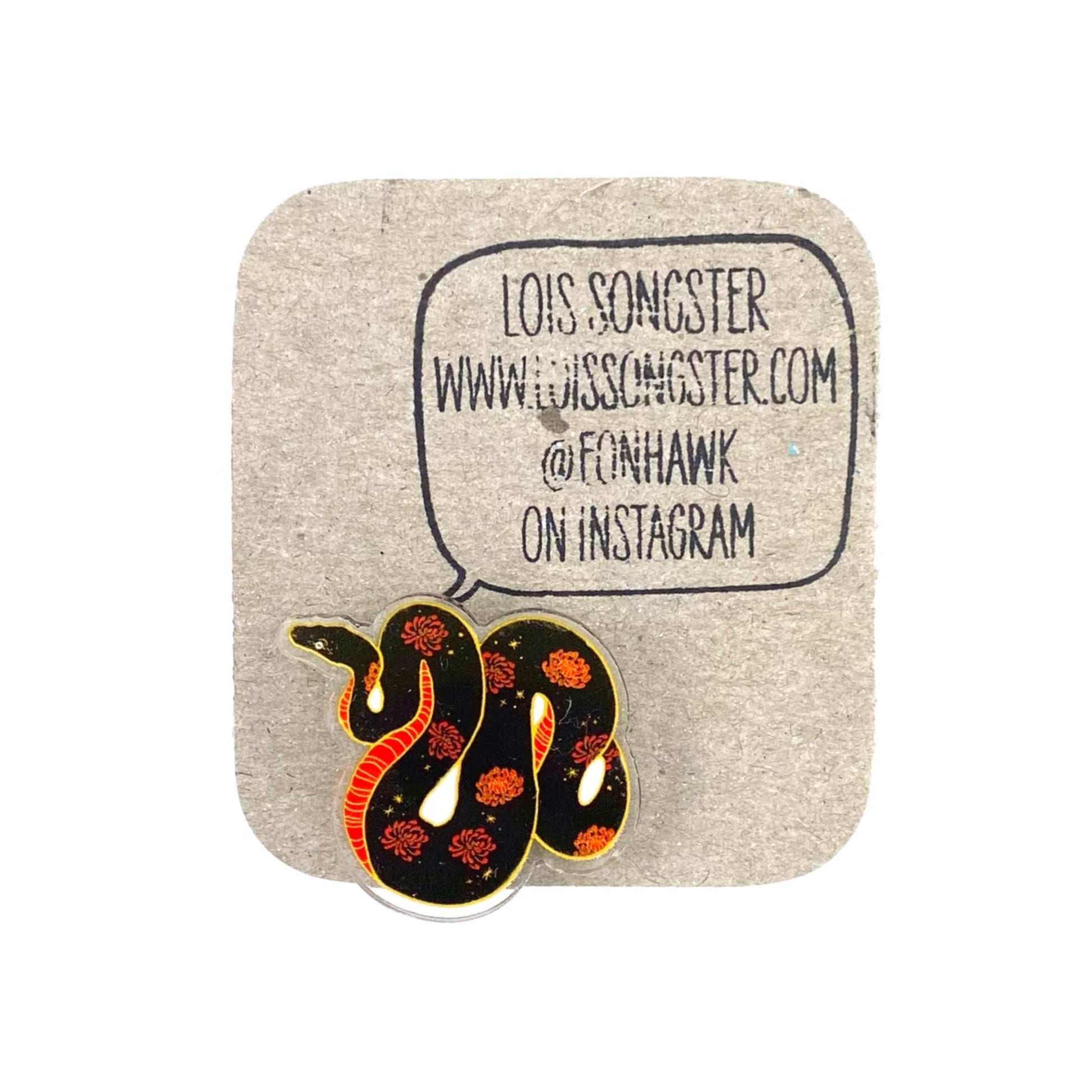Acrylic Snake Pin by Lois Songster - by Lois Songster - K. A. Artist Shop