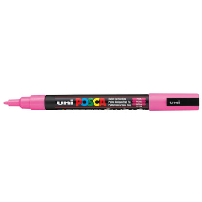 POSCA Acrylic Paint Markers - PC-3M 0.9-1.3mm Bullet Tip - Pink by POSCA - K. A. Artist Shop