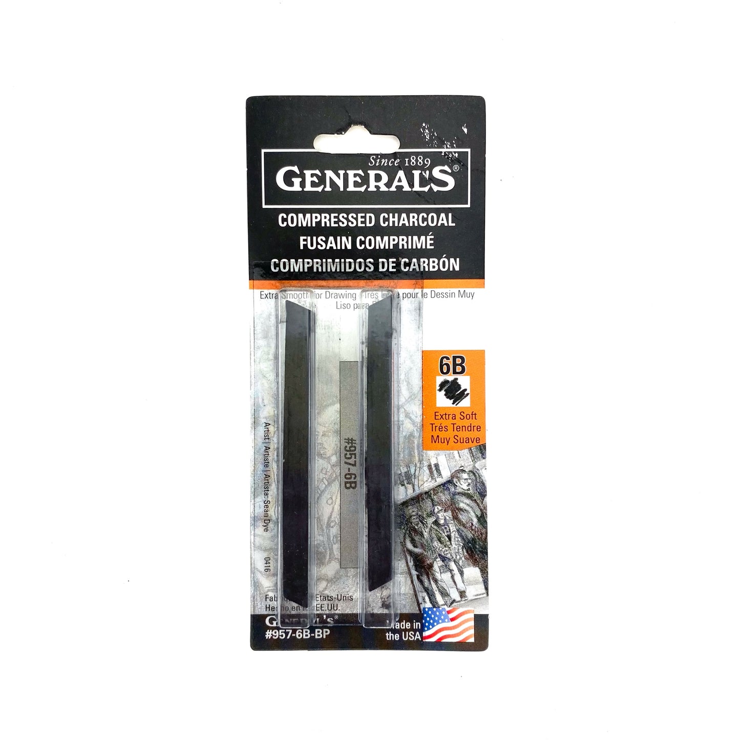 General's Compressed Black Charcoal Sets - 2 Pack - 6B Sticks by General's - K. A. Artist Shop