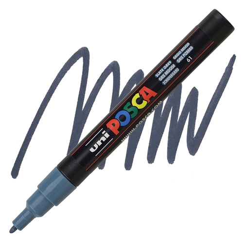 POSCA Acrylic Paint Markers - PC-3M 0.9-1.3mm Bullet Tip - Slate Grey by POSCA - K. A. Artist Shop