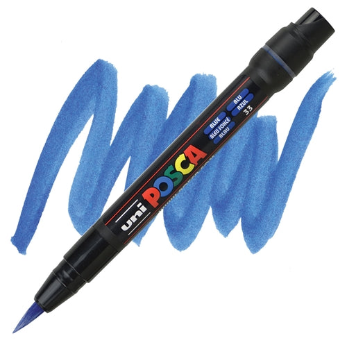POSCA Acrylic Paint Marker - PCF - 350 Brush Tip - Blue by POSCA - K. A. Artist Shop