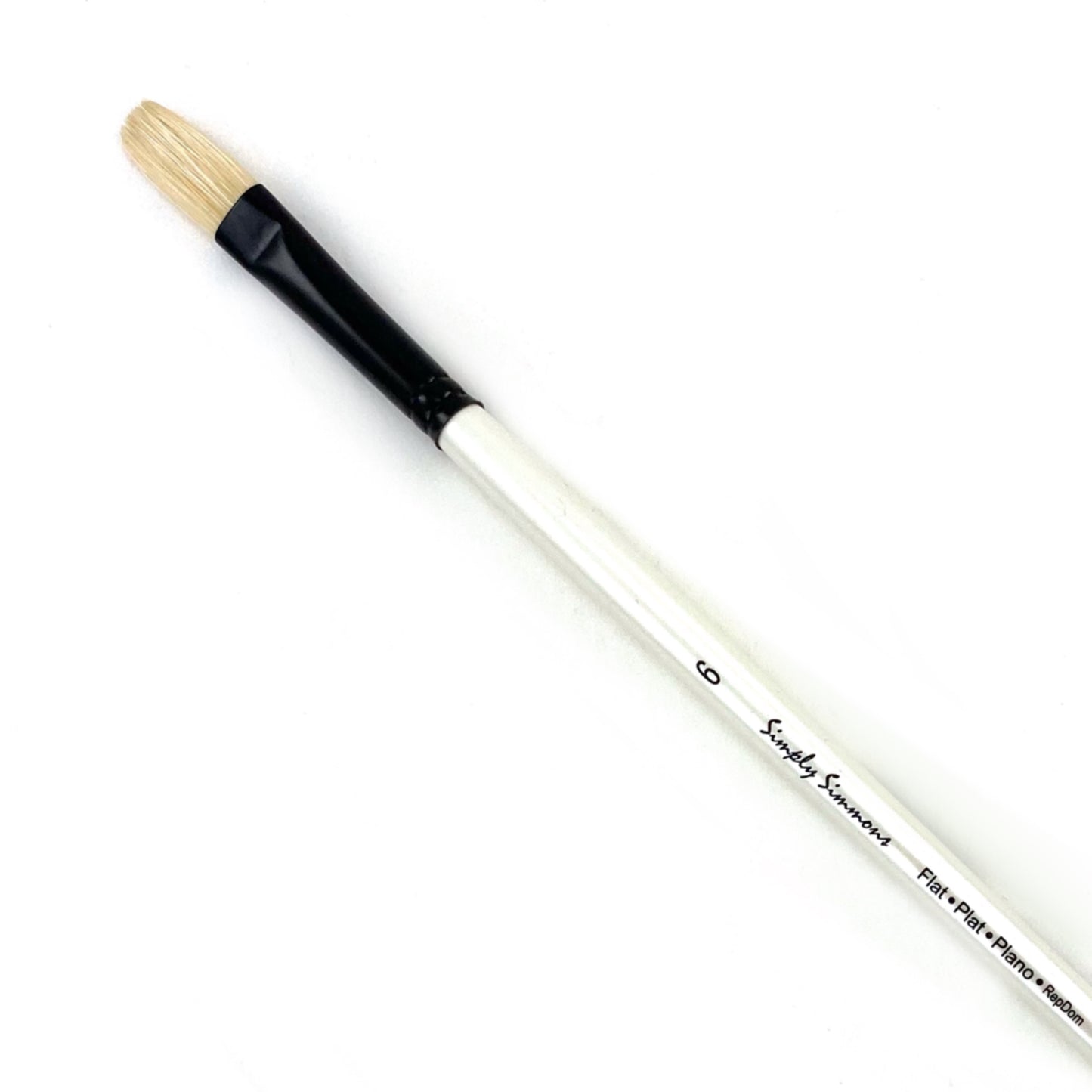 Simply Simmons All-Media Brush - Long Handle - Flat (Bristle) / #6 by Robert Simmons - K. A. Artist Shop