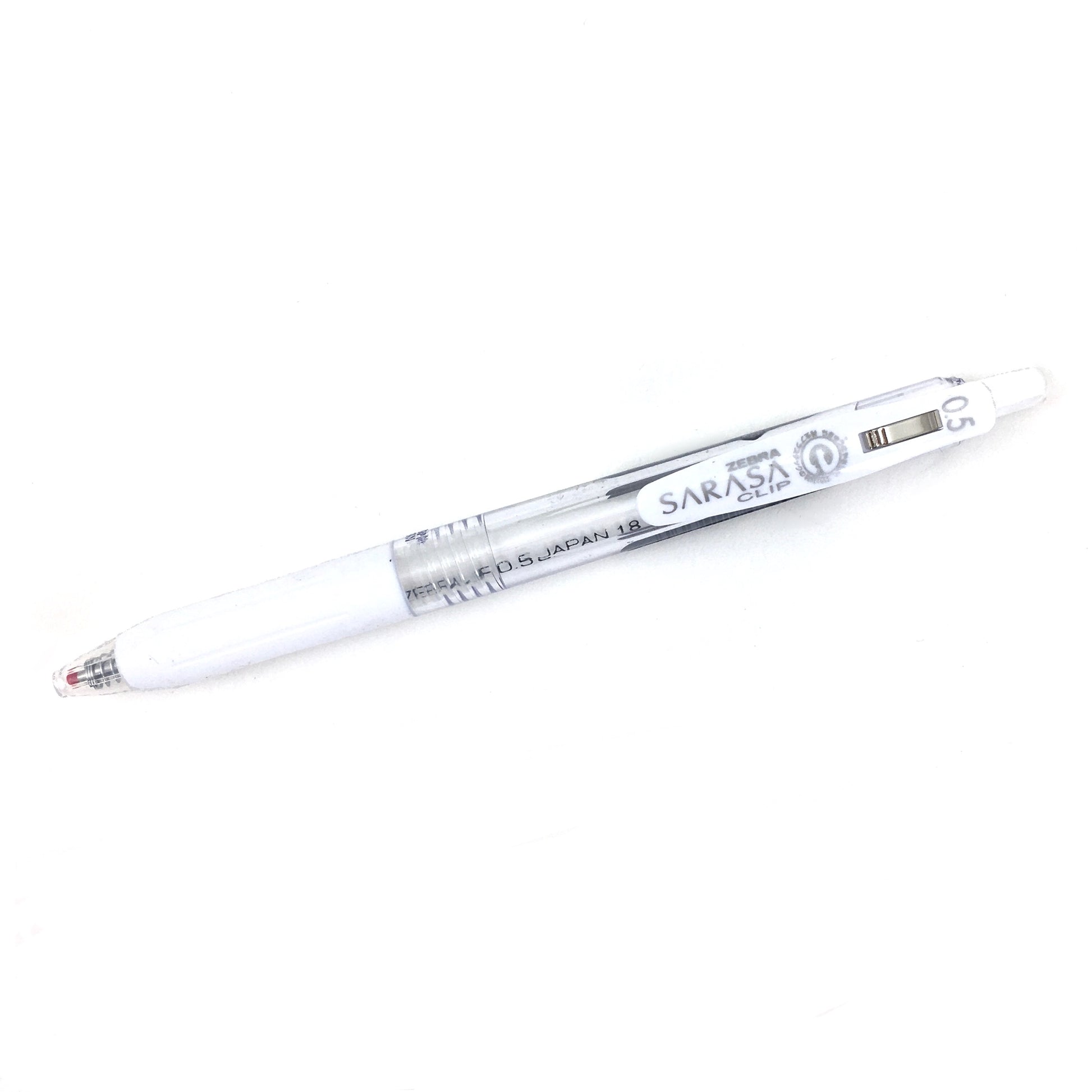 Sarasa Clip Retractable Gel Pens - Milky White - 0.5mm by Zebra - K. A. Artist Shop