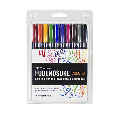 Tombow Fudenosuke Colors Set - 10 Pack - by Tombow - K. A. Artist Shop