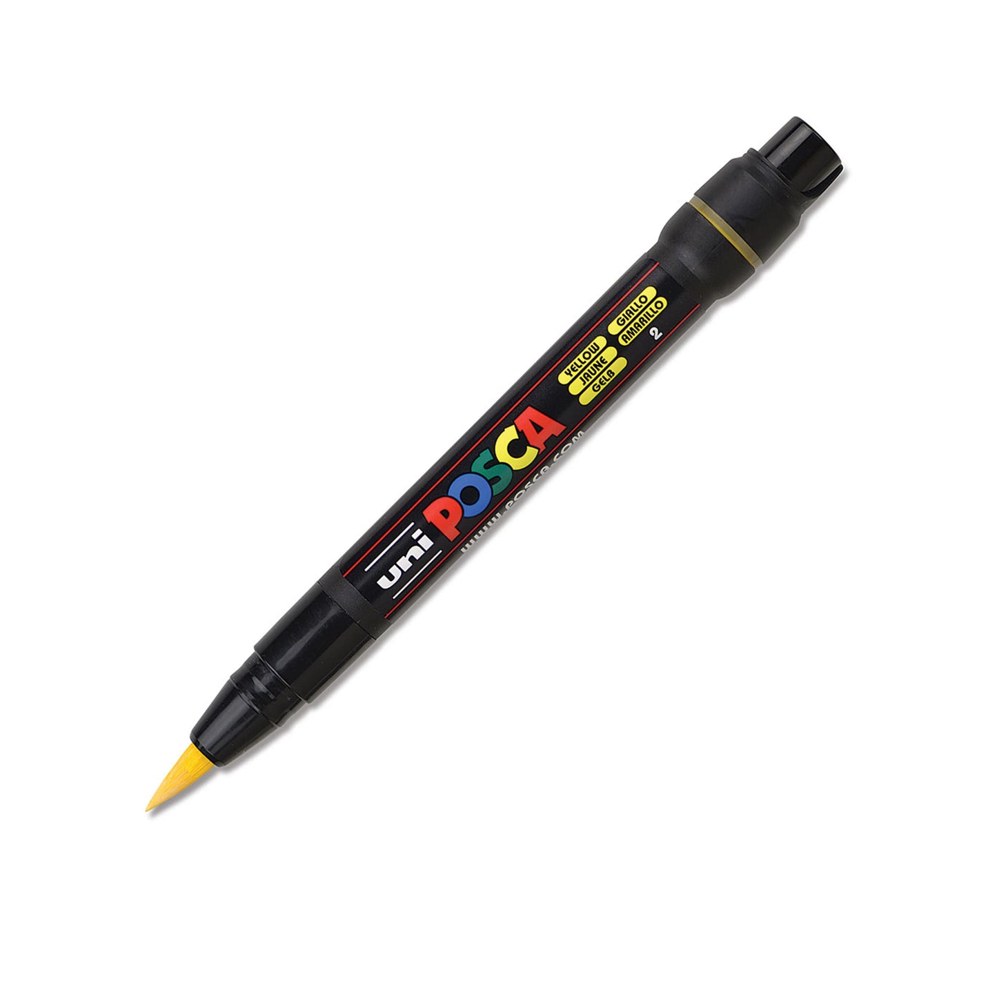 POSCA Acrylic Paint Marker - PCF - 350 Brush Tip - Yellow by POSCA - K. A. Artist Shop