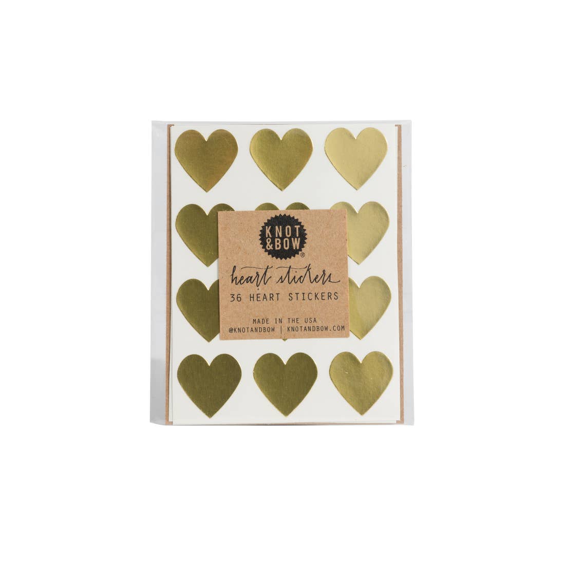 Heart Stickers by Knot & Bow - Gold by Knot & Bow - K. A. Artist Shop