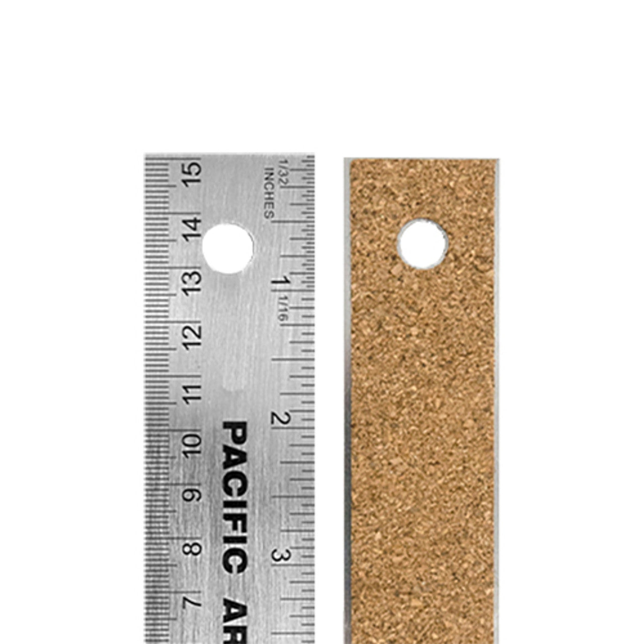 Pacific Arc Stainless Steel Ruler with Cork Back - 24 Inch - by K. A. Artist Shop - K. A. Artist Shop
