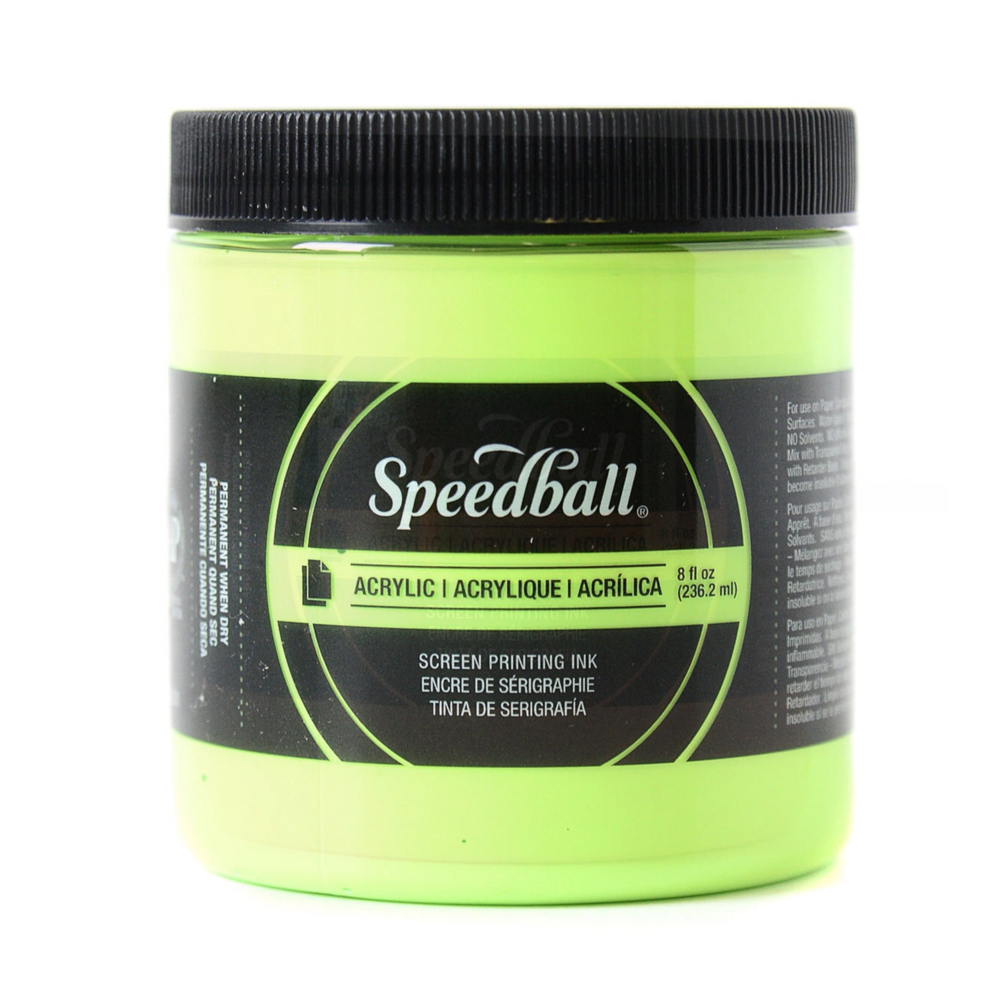 Speedball Acrylic Screen Printing Ink - 8 oz. - Fluorescent Lime Green by Speedball - K. A. Artist Shop