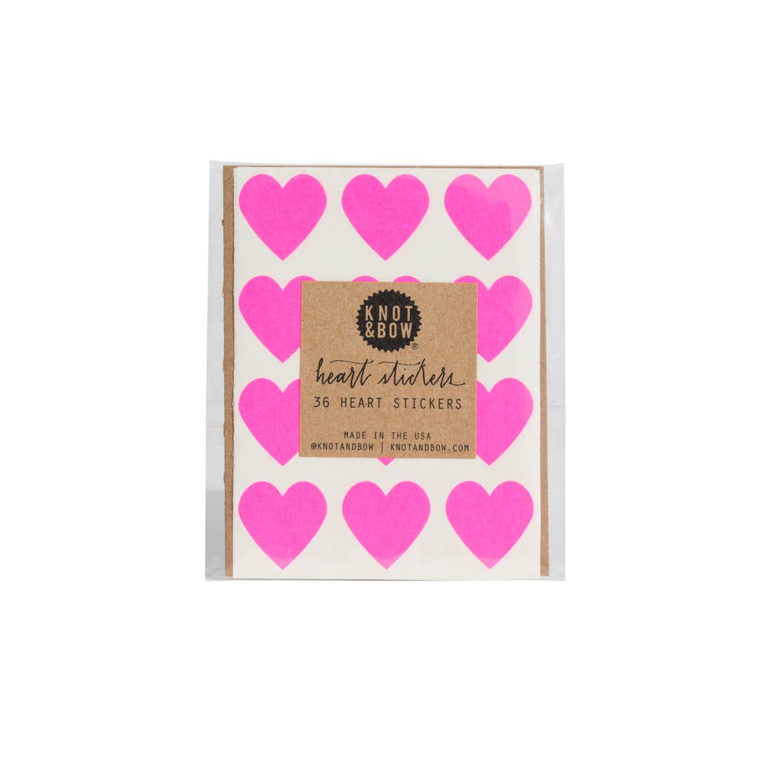 Heart Stickers by Knot & Bow - Neon Pink by Knot & Bow - K. A. Artist Shop
