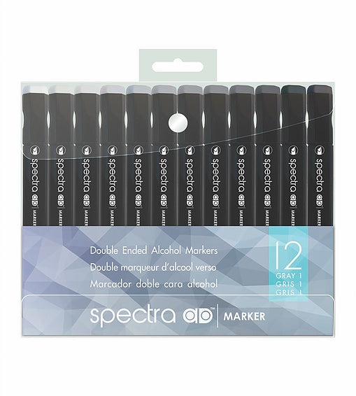 Spectra AD Cool Gray by Chartpak Set of 12 - by Chartpak - K. A. Artist Shop