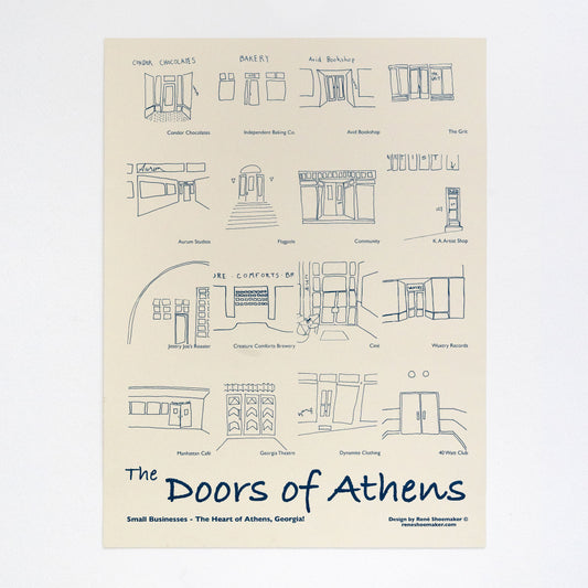 "The Doors Of Athens" - Silk Screened Poster On Paper - by René Shoemaker - by René Shoemaker - K. A. Artist Shop