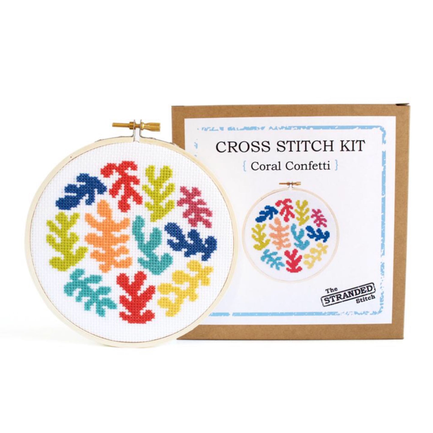 "Coral Confetti" DIY Cross Stitch Kit - by The Stranded Stitch - K. A. Artist Shop