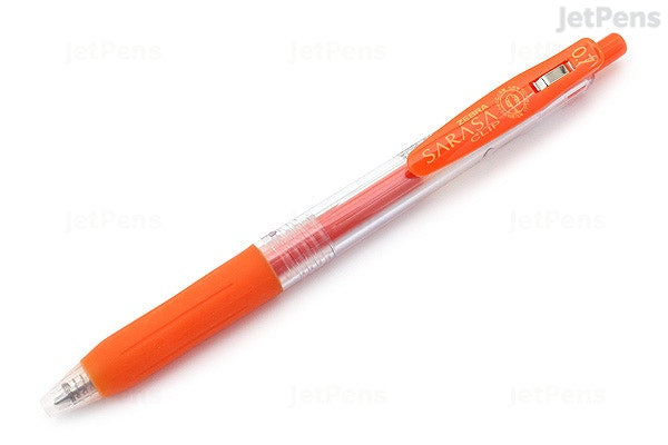 Sarasa Clip Retractable Gel Pens - Red Orange - 0.5mm by Zebra - K. A. Artist Shop
