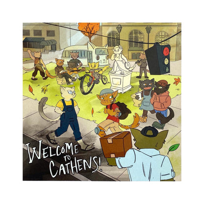 "Welcome to Cathens!" Print by soupsorcerer - Unmounted 4 x 4 Print by souptycoon - K. A. Artist Shop
