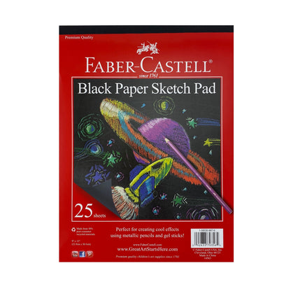 Faber-Castell Black Paper Sketch Pad - 9 x 12 inches - by Faber-Castell - K. A. Artist Shop